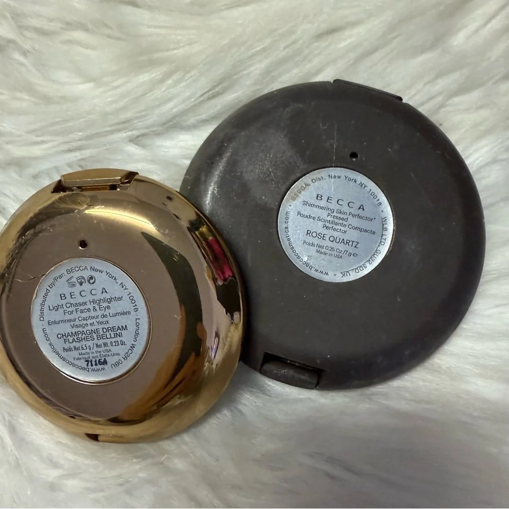 BECCA Highlighter Duo Rose Quartz + Champagne Dream Flashes Bellini Gently Used